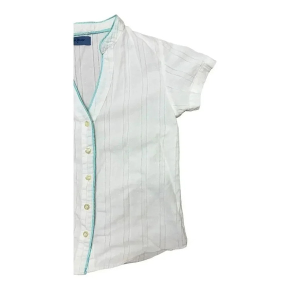 Paris Blues White Pajama Set with Blue Trim-Size Small - Picture 5 of 11